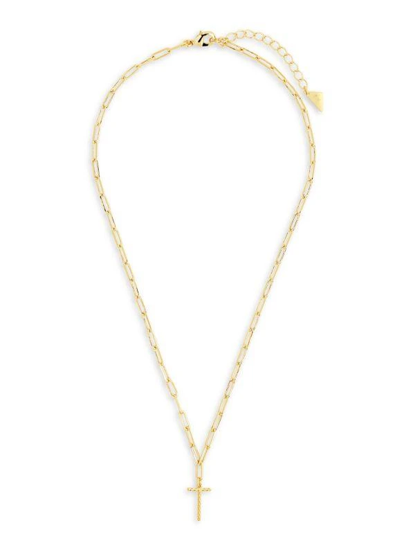 商品Sterling Forever|14K Goldplated Initial Pendant Necklace,价格¥264,第2张图片详细描述