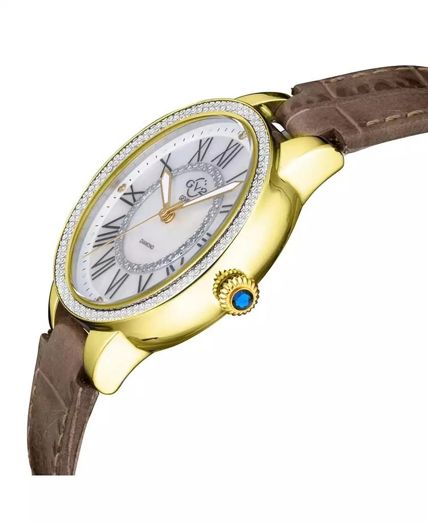 商品Gevril|GV2 Women's Astor II Brown Leather Swiss Quartz Strap Watch 36mm,价格¥5473,第3张图片详细描述
