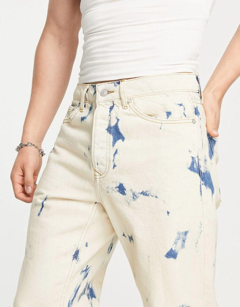商品Topman|Topman relaxed  jeans in light wash blue,价格¥310,第3张图片详细描述