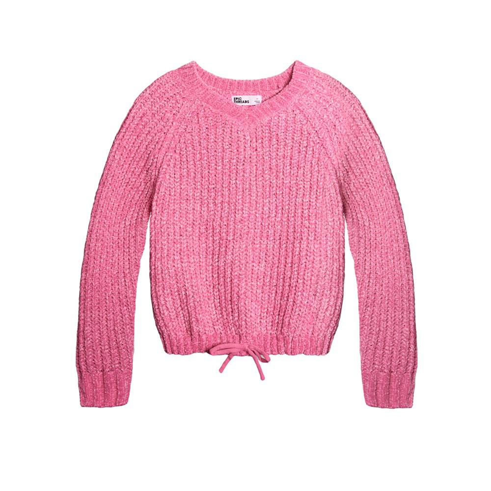 Big Girls V-neck Cinched Sweater, Created For Macy's商品第1张图片规格展示