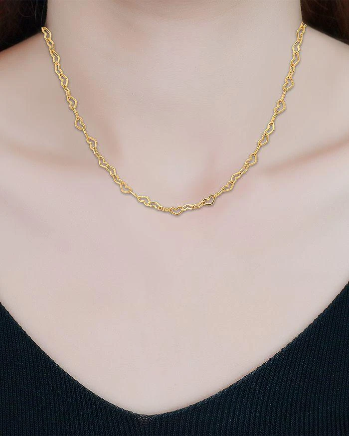商品AQUA|Heart Link Chain Necklace, 16" - Exclusive,价格¥366,第3张图片详细描述