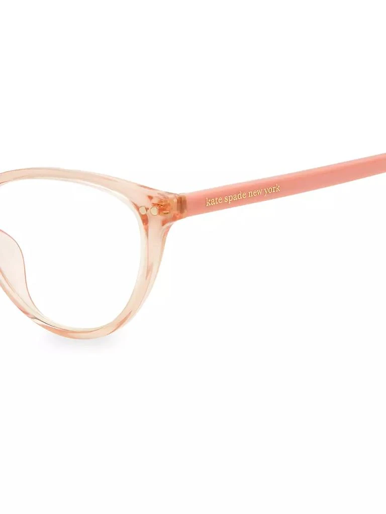 商品Kate Spade|Roanne 54MM Cat Eye Blue Block Eyeglasses,价格¥502,第3张图片详细描述