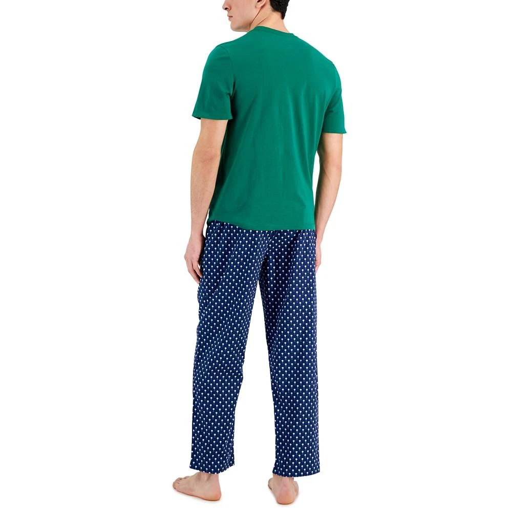 商品Club Room|Men's 2-Pc. Solid T-Shirt & Golf Ball-Print Pajama Pants Set, Created for Macy's,价格¥111,第2张图片详细描述