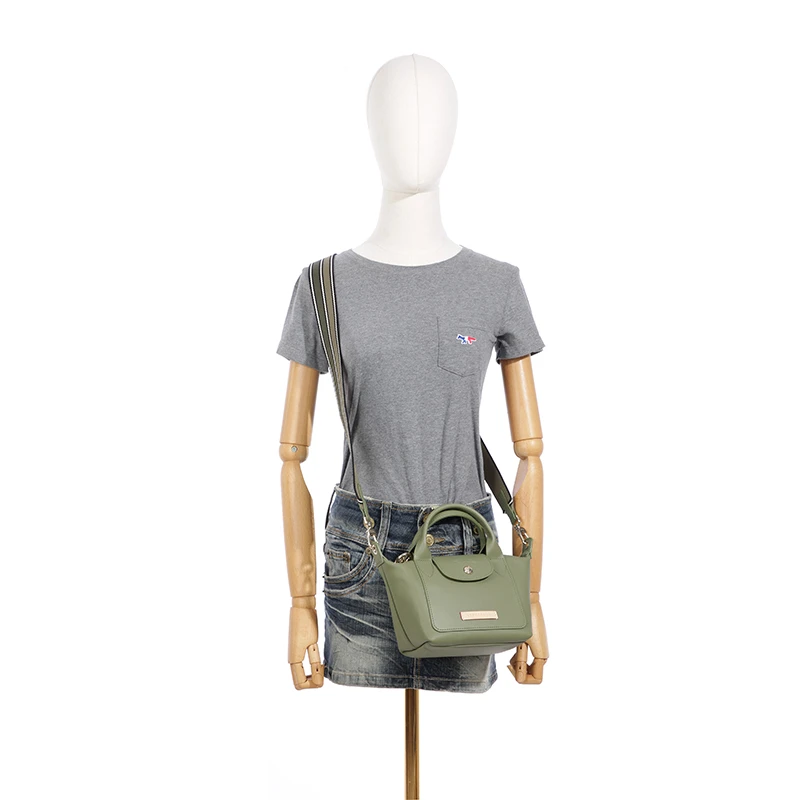 LONGCHAMP 珑骧 Le Pliage Xtra 品牌Logo标志 牛皮 饺子包单肩手提包 迷你 女款 月桂绿 商品