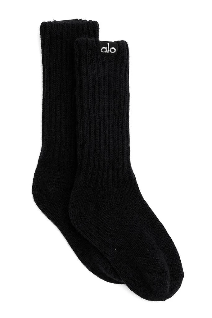 商品Alo|Women's Cashmere Jet Set Sock - Black,价格¥330,第1张图片