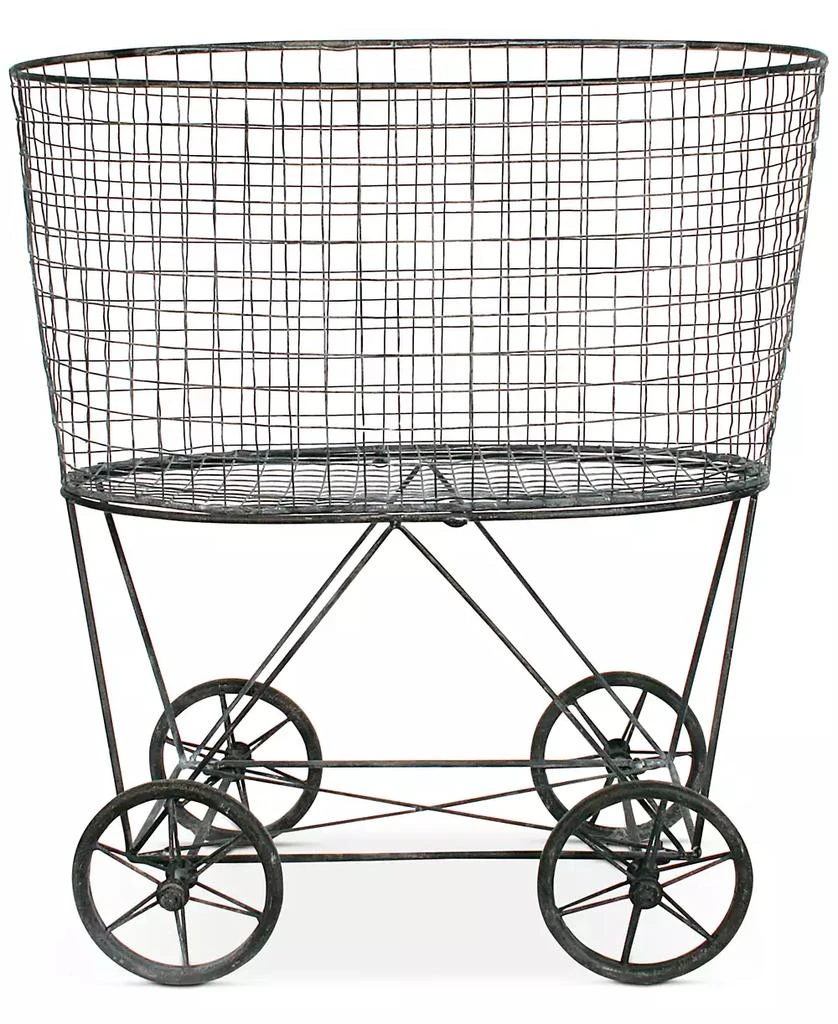 商品3R Studio|Metal Rolling Laundry Cart with Rack, Gray,价格¥762,第1张图片