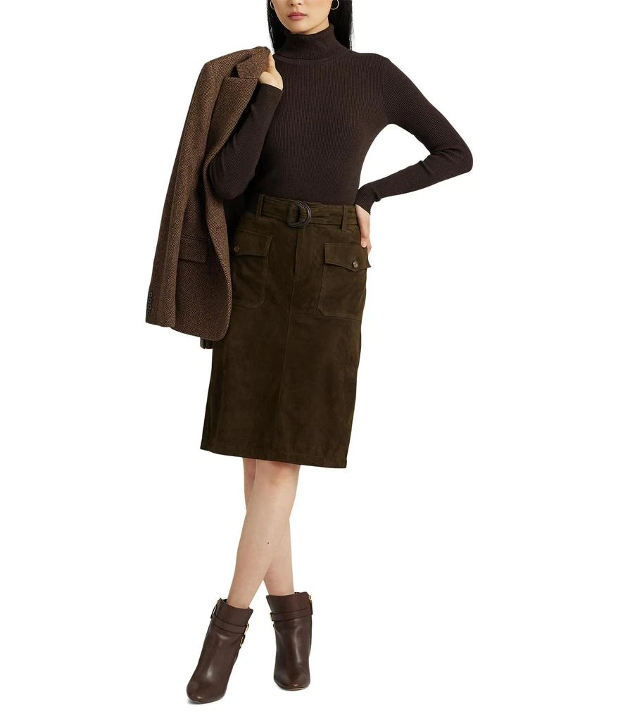 商品Ralph Lauren|Belted Goat-Suede Pencil Skirt,价格¥4448,第3张图片详细描述