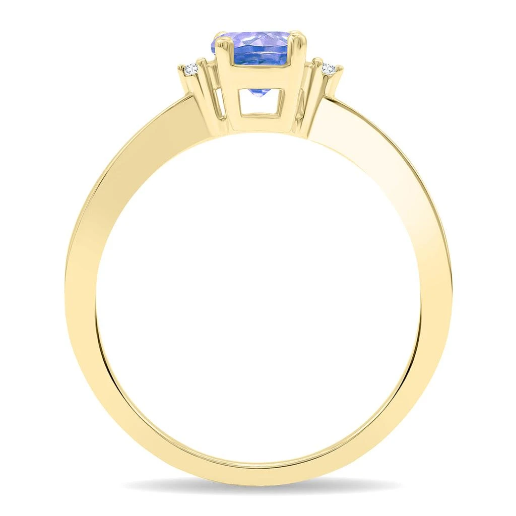 商品SSELECTS|Women's Round Shaped Tanzanite And Diamond Classic Ring In 10K Yellow Gold,价格¥1652,第2张图片详细描述