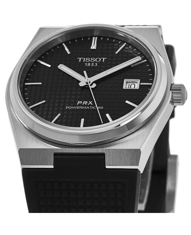 商品Tissot|Tissot PRX Powermatic 80 Automatic Black Dial Rubber Strap Men's Watch T137.407.17.051.00,价格¥4271,第2张图片详细描述