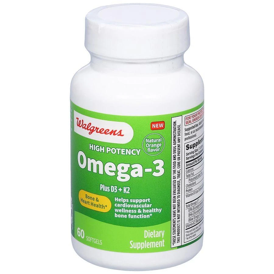 商品Walgreens|Omega-3 Plus D3 + K2 Softgels,价格¥220,第3张图片详细描述