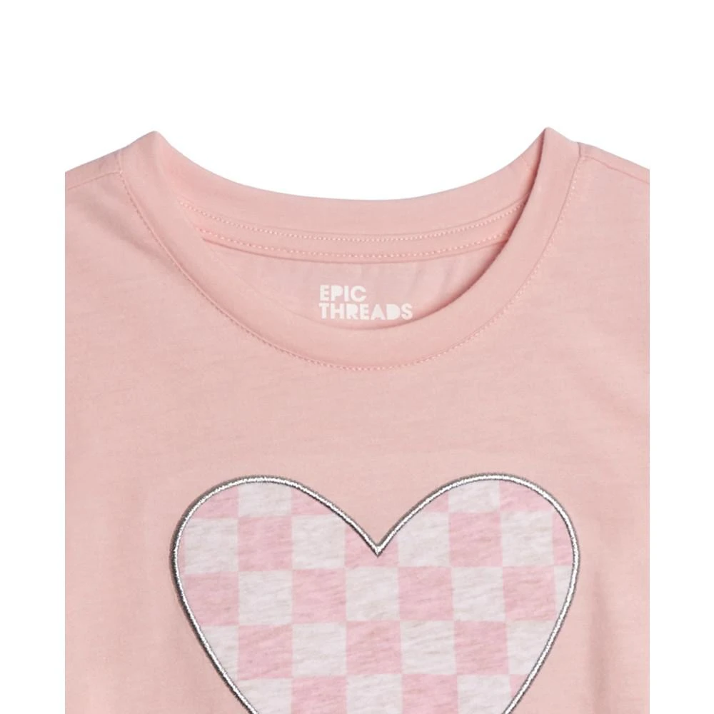 商品Epic Threads|Toddler Girls Checkered Heart Graphic T-Shirt, Created For Macy's,价格¥87,第5张图片详细描述