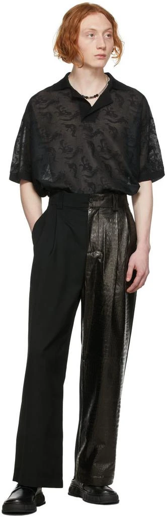商品Feng Chen Wang|Black Half Leather Trousers,价格¥1473,第4张图片详细描述
