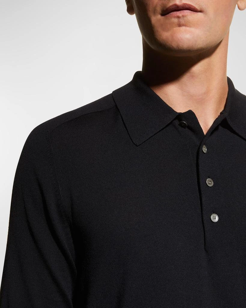 商品Theory|Men's Regal Wool Long-Sleeve Polo Shirt,价格¥595,第5张图片详细描述