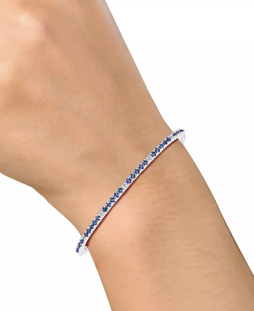 商品Macy's|Emerald (3/4 ct. t.w.) & Diamond (1/6 ct. t.w.) Flexible Bangle Bracelet in 14k Gold (Also in Ruby & Sapphire),价格¥22761,第2张图片详细描述