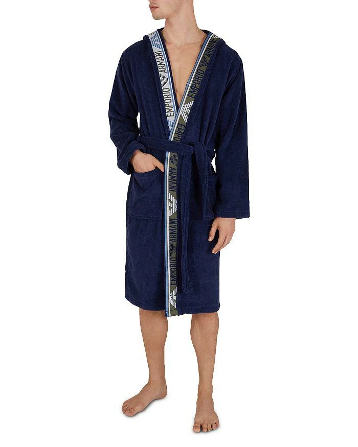 商品Emporio Armani|Unisex Woven Logotape Bathrobe,价格¥1465,第1张图片