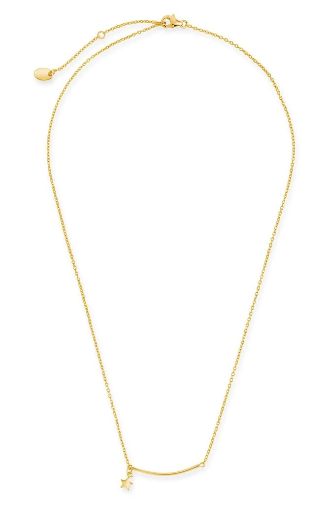 商品Sterling Forever|14K Gold Plated Sterling Silver Curved Bar & Star Charm Pendant Necklace,价格¥225,第3张图片详细描述