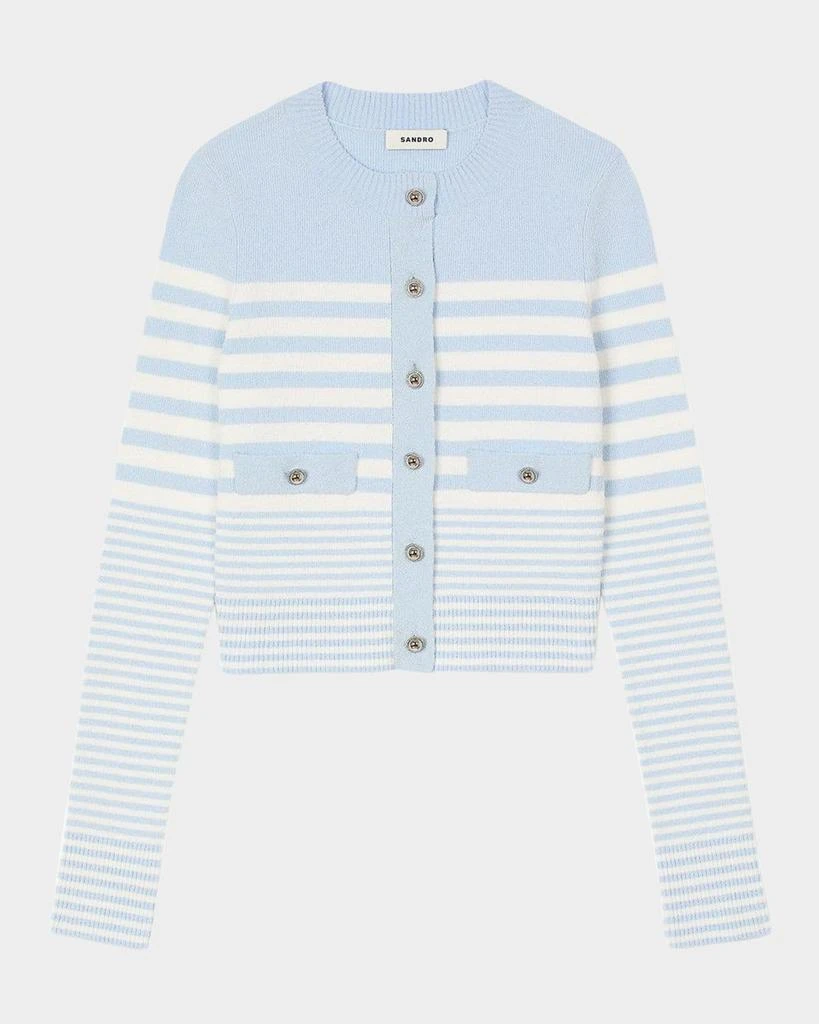 商品Sandro|Biarritz Striped Cardigan,价格¥2636,第1张图片