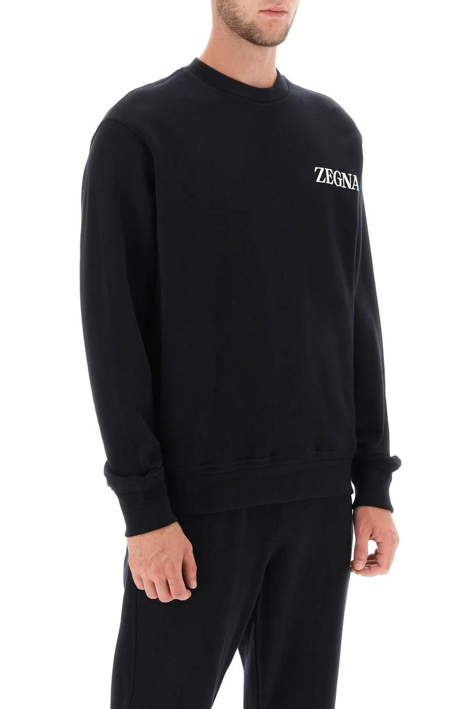商品Zegna|Zegna crew-neck sweatshirt with flocked logo,价格¥2466,第2张图片详细描述