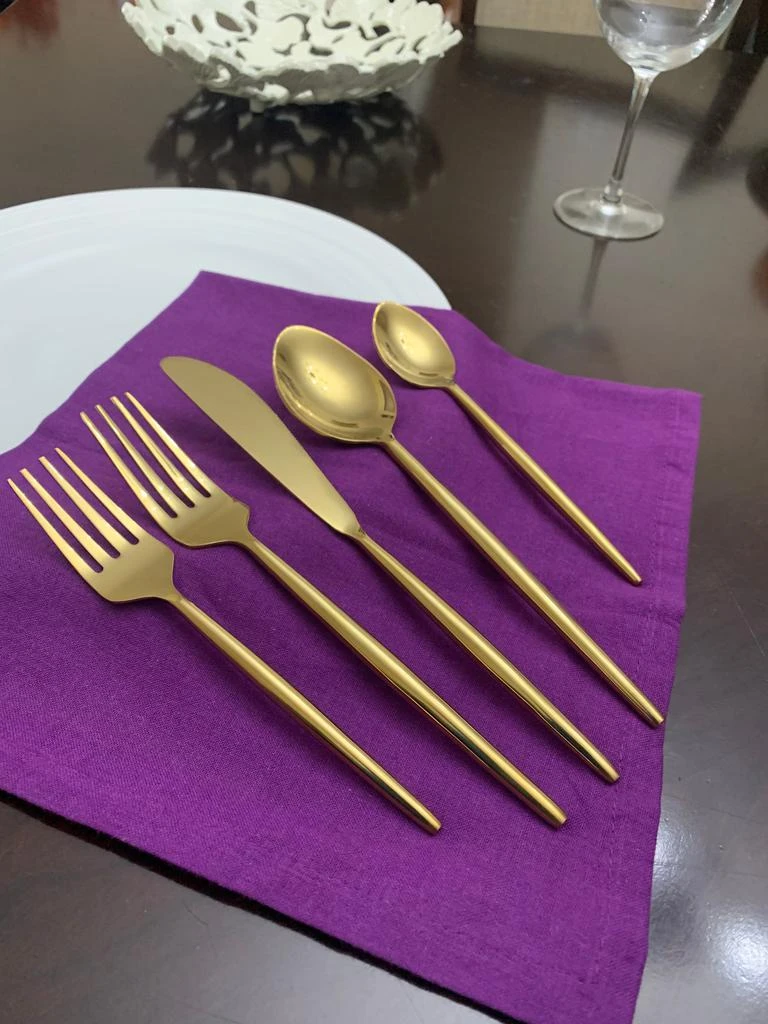 Vibhsa 20 Piece Modern Gold Flatware Set from Premium Outlets