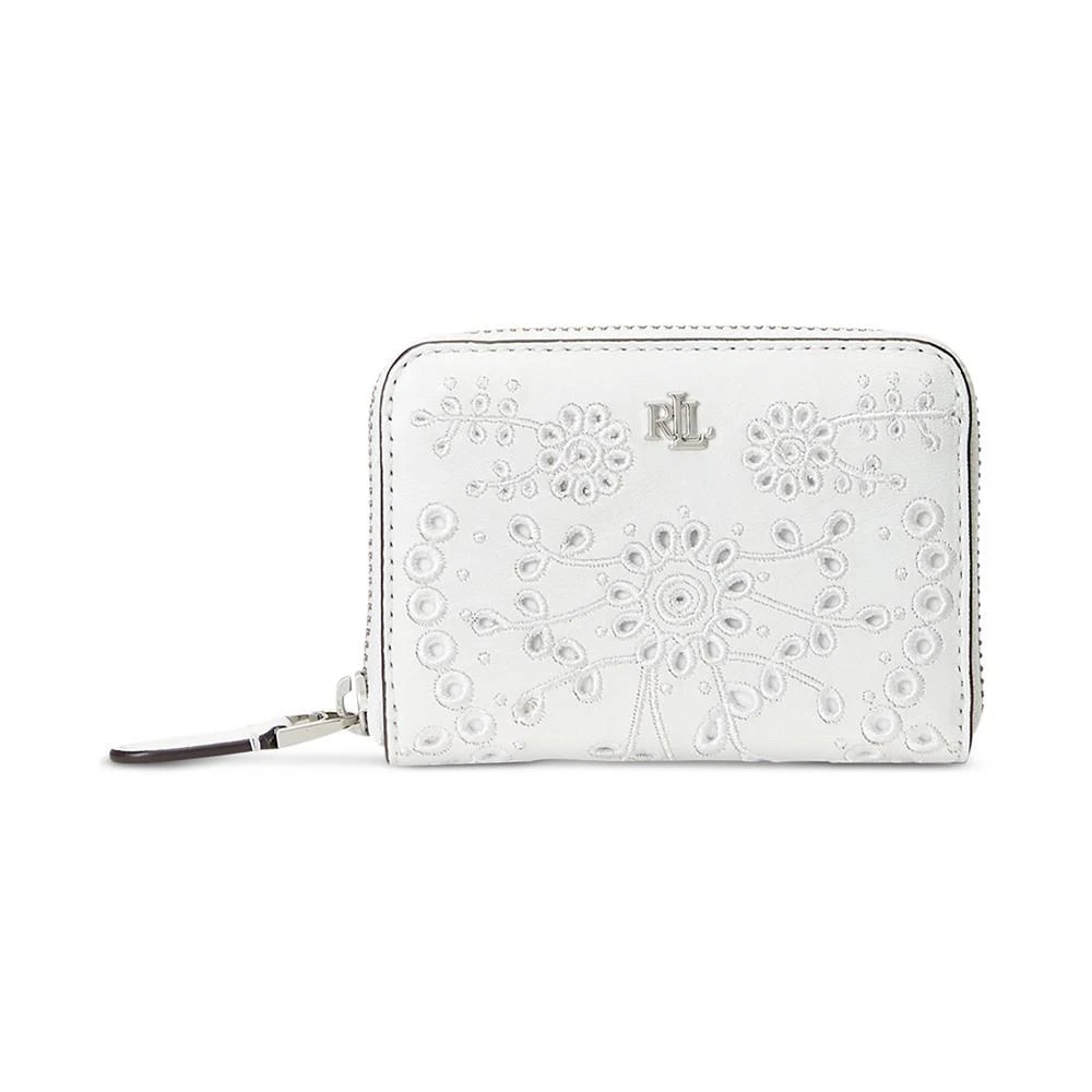 商品Ralph Lauren|Eyelet Embroidered Leather Zip Wallet,价格¥449,第1张图片
