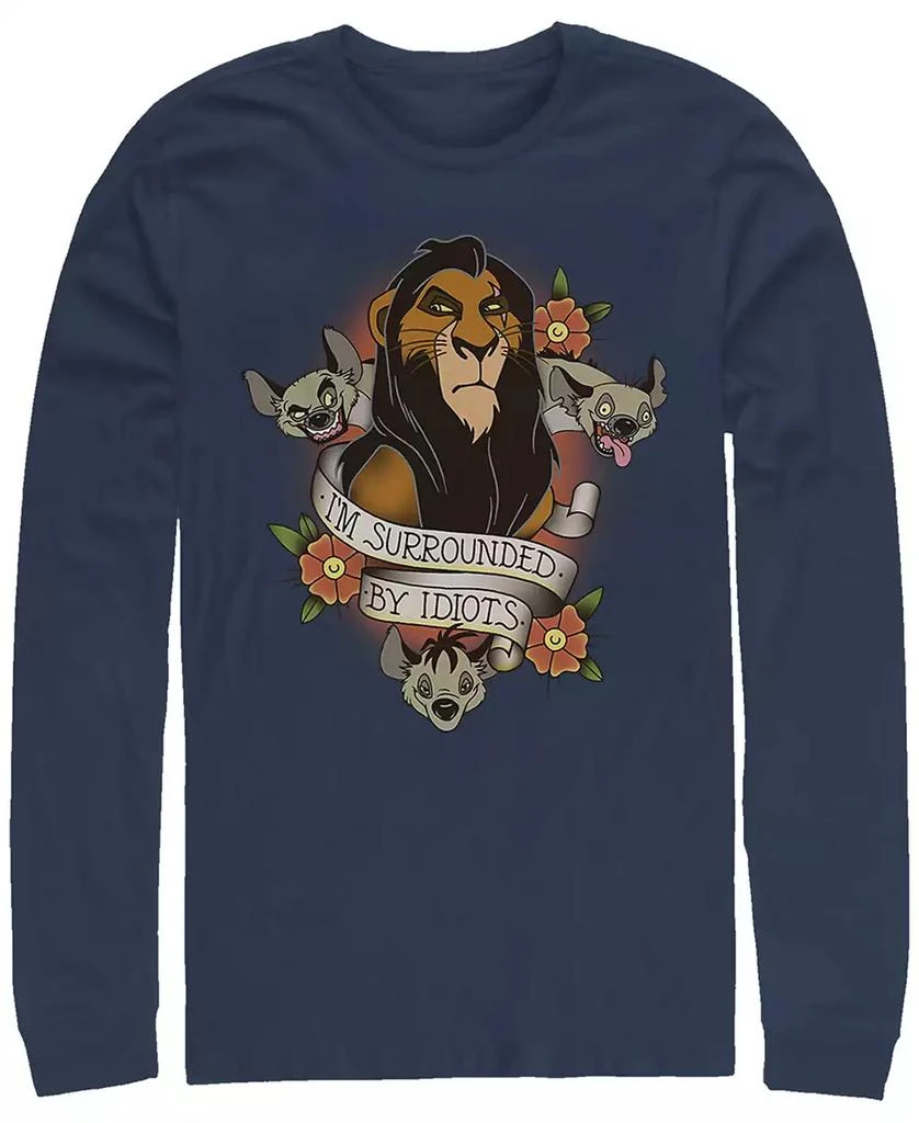 商品Disney|Disney Men's Lion King Scar Surrounded by Idiots Tattoo, Long Sleeve T-Shirt,价格¥225,第2张图片详细描述