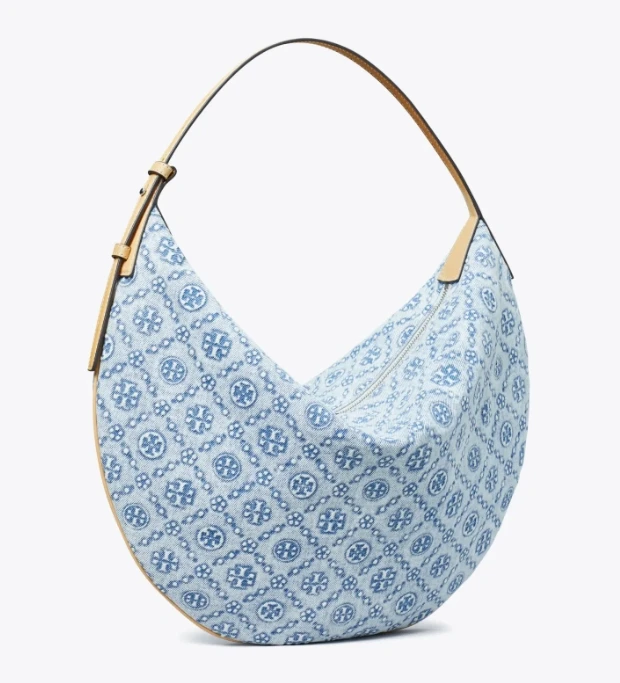 汤丽柏琦T Monogram  撞色压花女士单肩新月包（香港仓发货） 商品