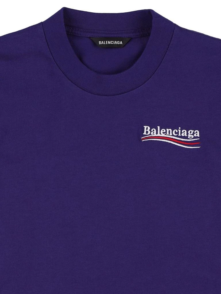 商品Balenciaga|Political Embroidered Cotton T-shirt,价格¥1878,第3张图片详细描述