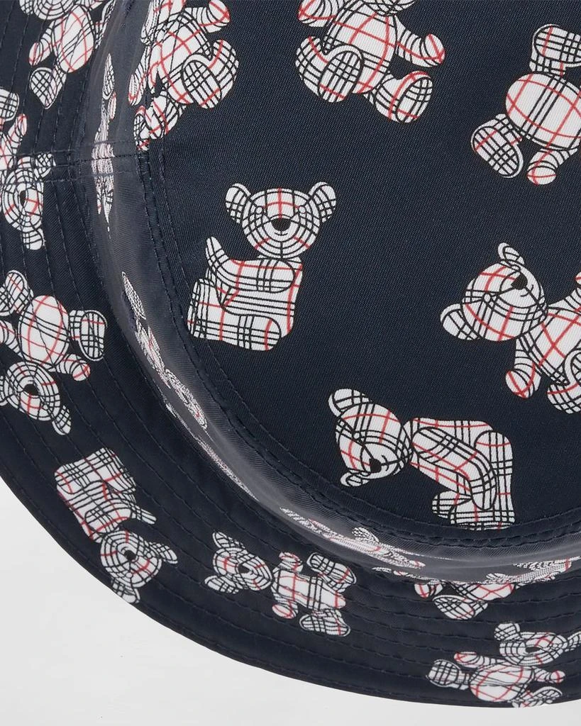 商品Burberry|Kid's Check Bear-Print Bucket Hat, Size S-M,价格¥939,第2张图片详细描述