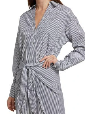 商品VERONICA BEARD|Roanoke Cotton-Blend Striped Shirtdress,价格¥1574,第4张图片详细描述