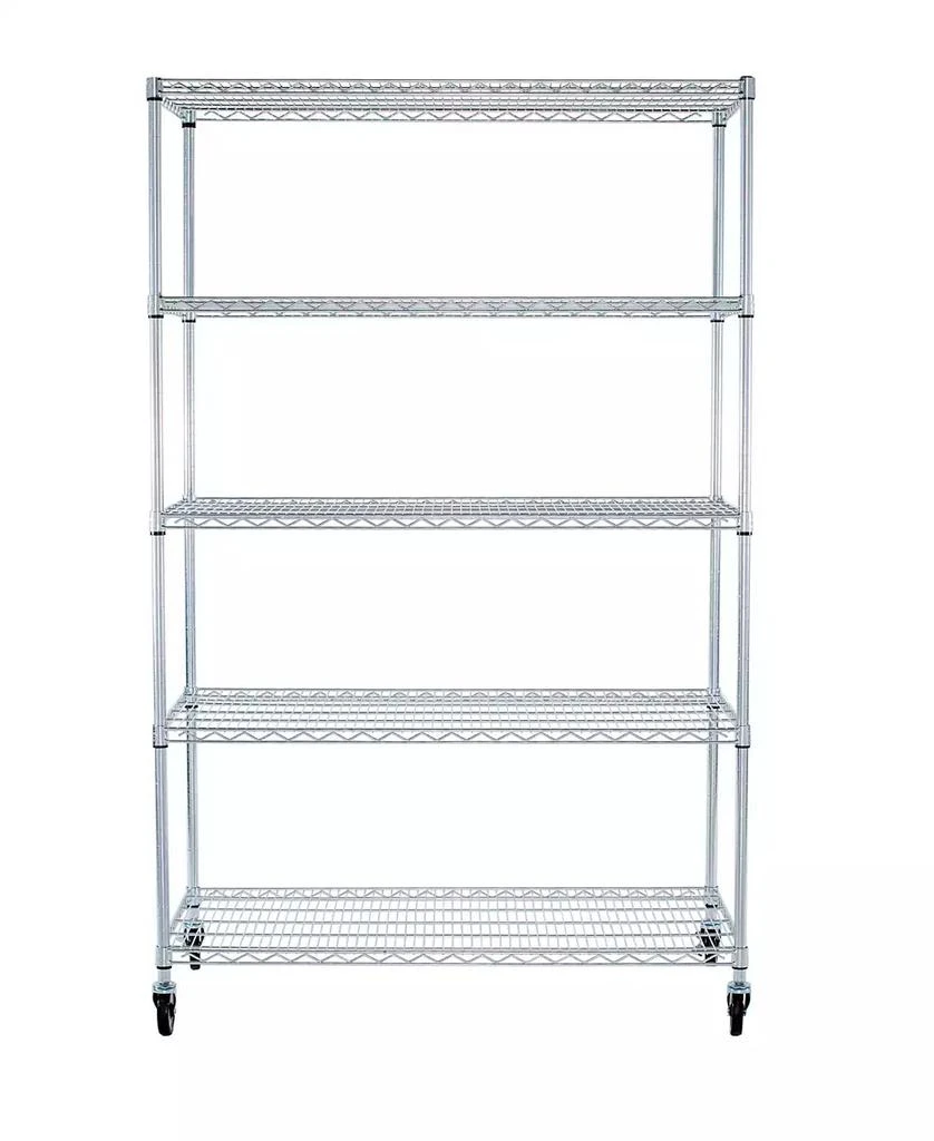 商品TRINITY|5-Tier Wire Shelving Rack Includes Wheels,价格¥3007,第1张图片