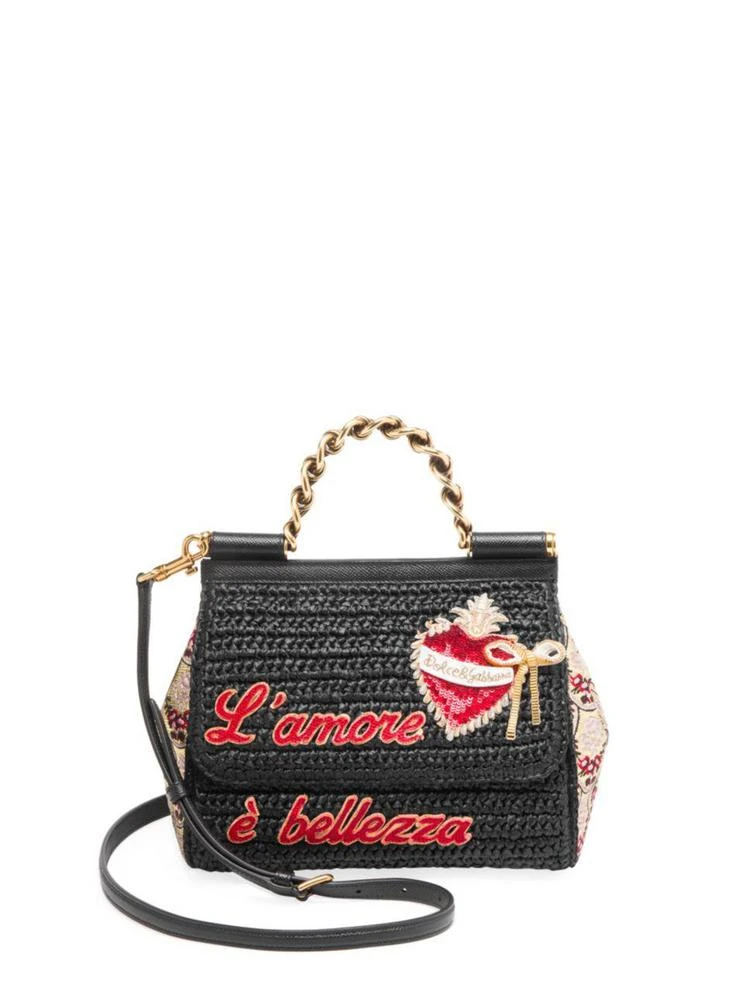 商品Dolce & Gabbana|Borsa A Mano Chain Handle Raffia Crossbody,价格¥24531,第1张图片
