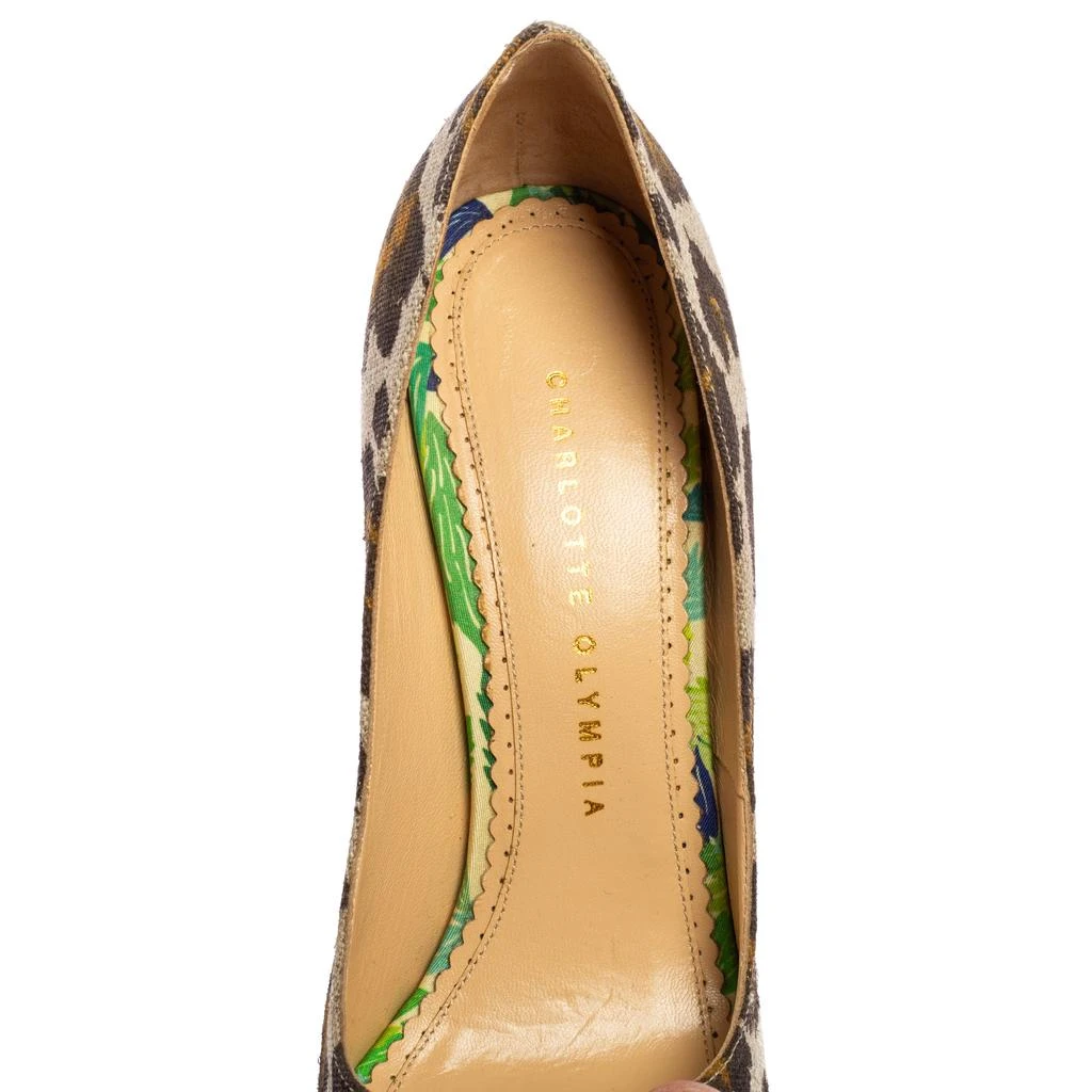 Charlotte Olympia Tricolor Animal Print Canvas Platform Pumps Size 38 商品