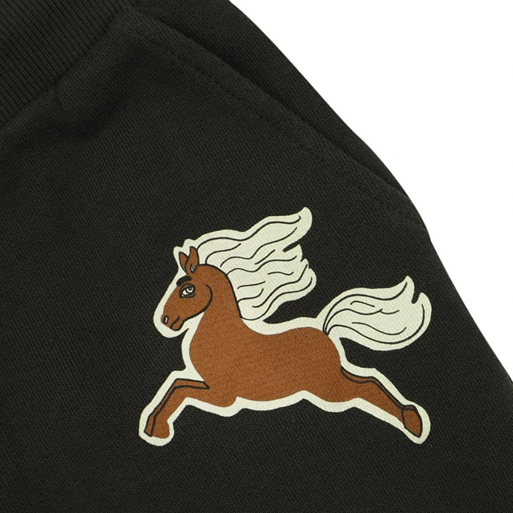 商品Mini Rodini|Charcoal Horse Motif Joggers,价格¥114,第2张图片详细描述