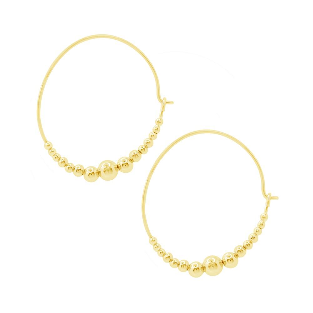 And Now This High Polished Metal Graduated Balls On Endless Hoop Earring, Gold Plate and Silver Plate商品第1张图片规格展示