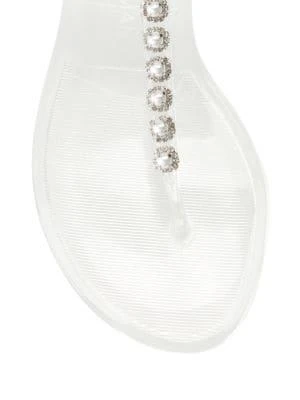 商品Stuart Weitzman|Pearl Crystal-Embellished Jelly Thong Sandals,价格¥442,第4张图片详细描述