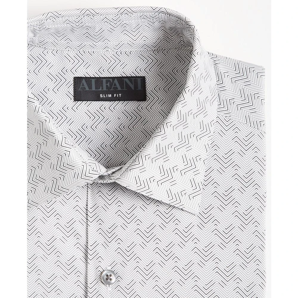 商品Alfani|Men's Slim Fit 2-Way Stretch Stain Resistant Houndbone Geo Dress Shirt, Created for Macy's,价格¥184,第5张图片详细描��述