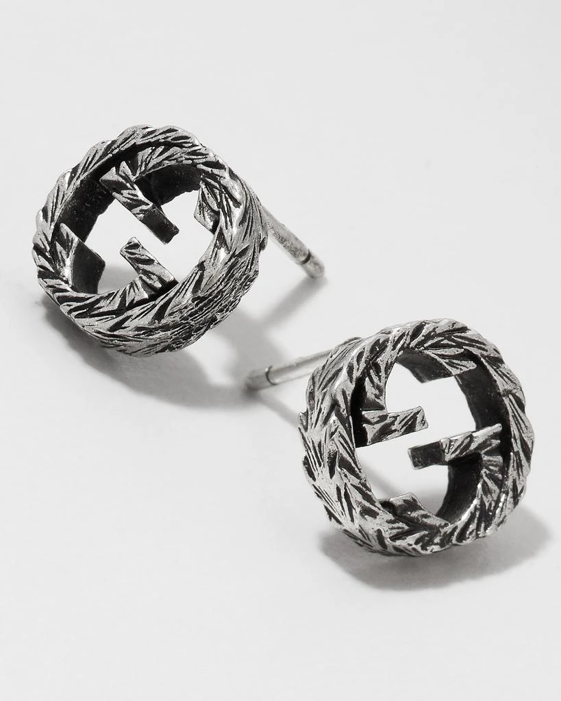 商品Gucci|Interlocking G 10mm Stud Earrings in Aged Silver,价格¥2344,第3张图片详细描述