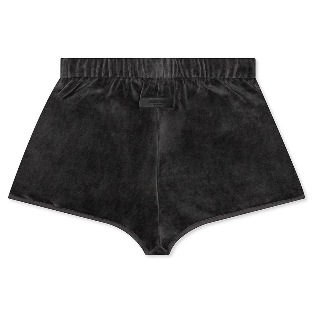 商品Essentials|Fear of God Essentials Women's Velour Beach Short - Iron,价格¥264,第1张图片