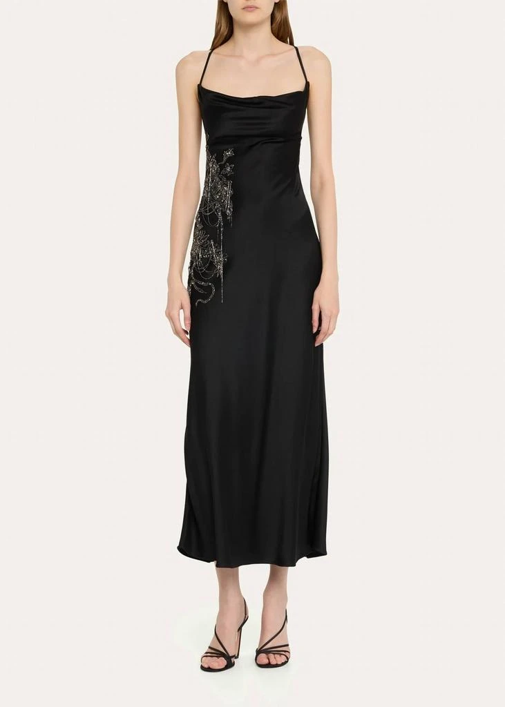 商品Jason Wu|Slip Dress With Bead Applique In Black,价格¥5192,第2张图片详细描述