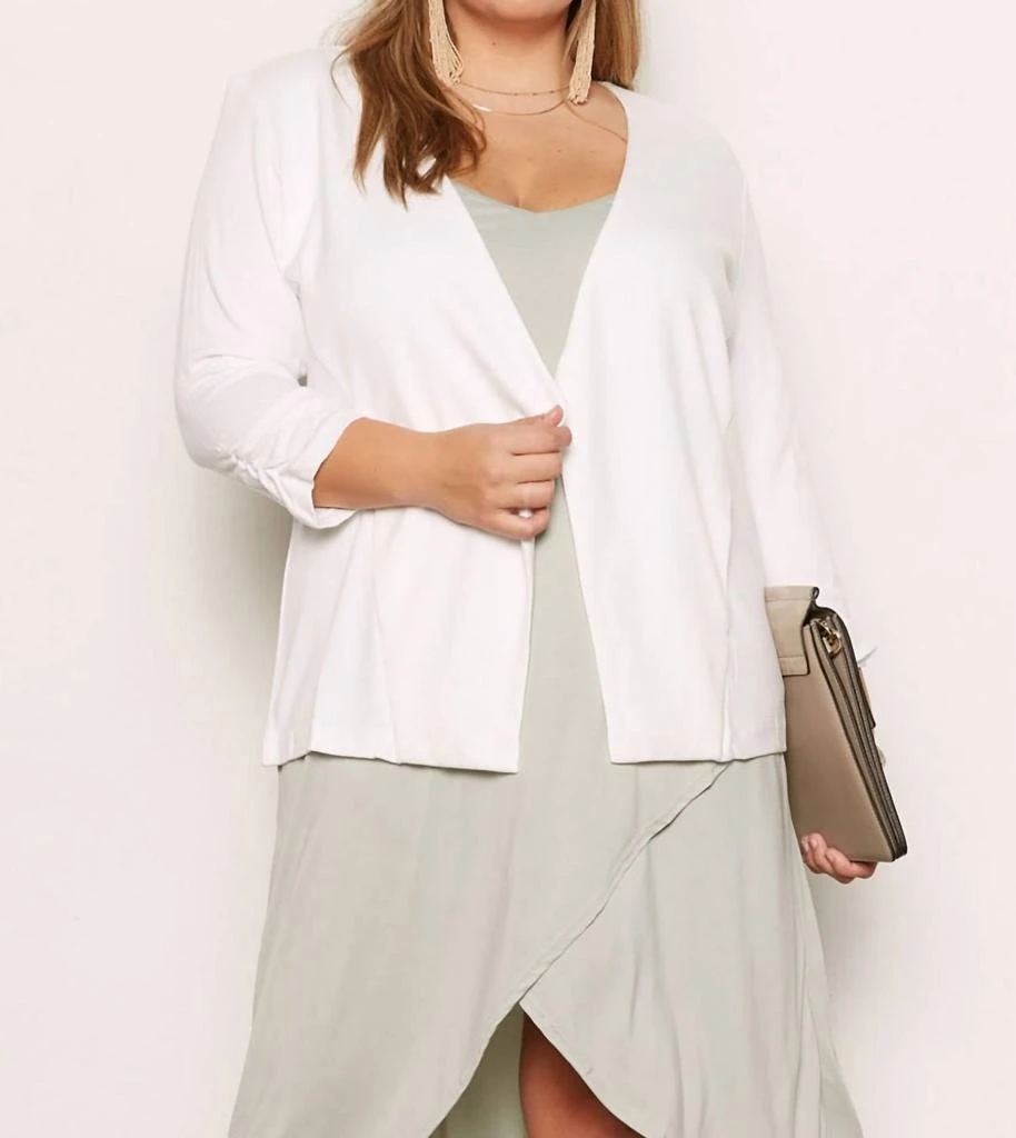 商品Tart|Olga French Terry Plus Blazer In White,价格¥799,第1张图片