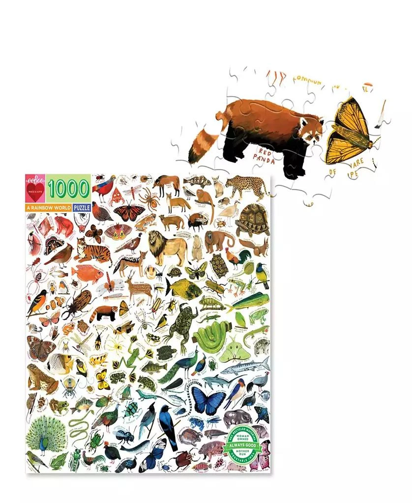 商品Eeboo|Piece and Love A Rainbow World 1000 Piece Square Adult Jigsaw Puzzle Set,价格¥165,第3张图片详细描述