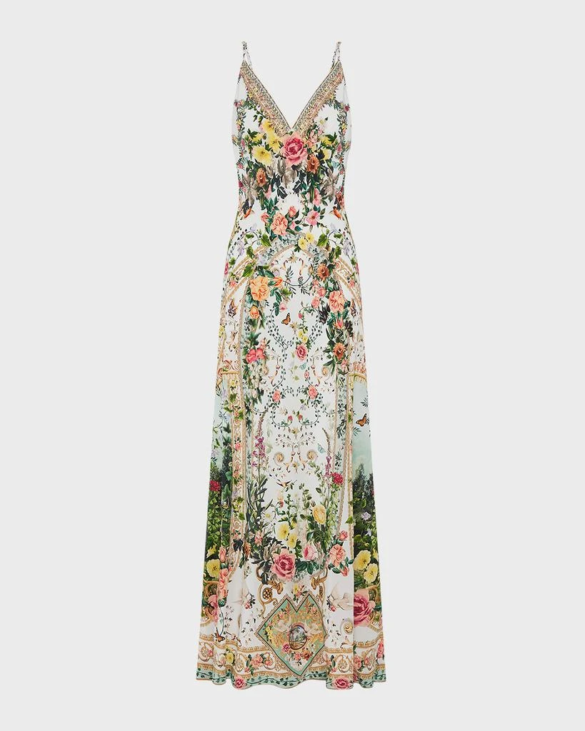 商品Camilla|Bias Silk Full-Length V-Neck Slip Dress,价格¥4919,第2张图片详细描述