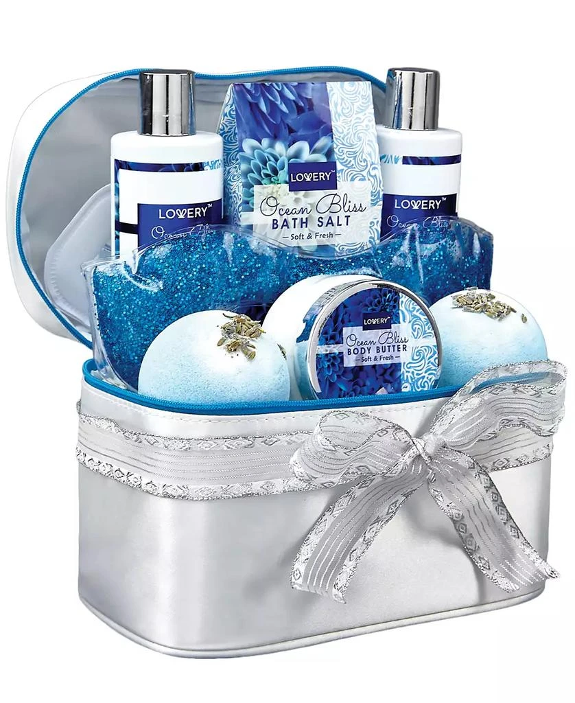 商品Lovery|Ocean Bliss Body Care Gift Set, Bath and Shower Essentials with Cosmetic Bag, 9 Piece,价格¥208,第1张图片