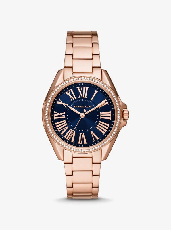 商品Michael Kors|Kaycie Pavé Rose Gold-Tone Watch,价格¥1128,第1张图片