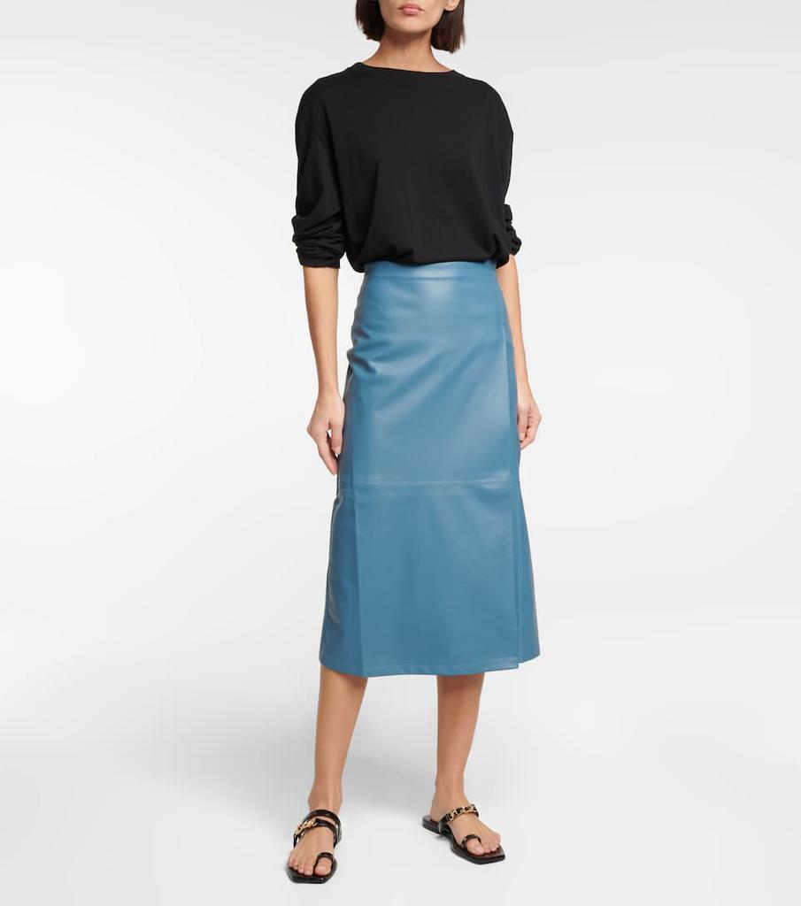 Facella faux leather midi skirt商品第2张图片规格展示