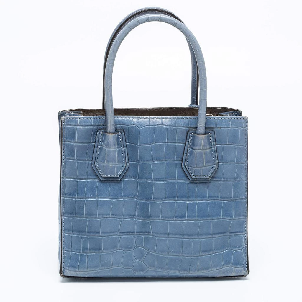 商品[二手商品] Michael Kors|Michael Kors Blue Croc Embossed Leather Mini Mercer Tote,价格¥814,第4张图片详细描述