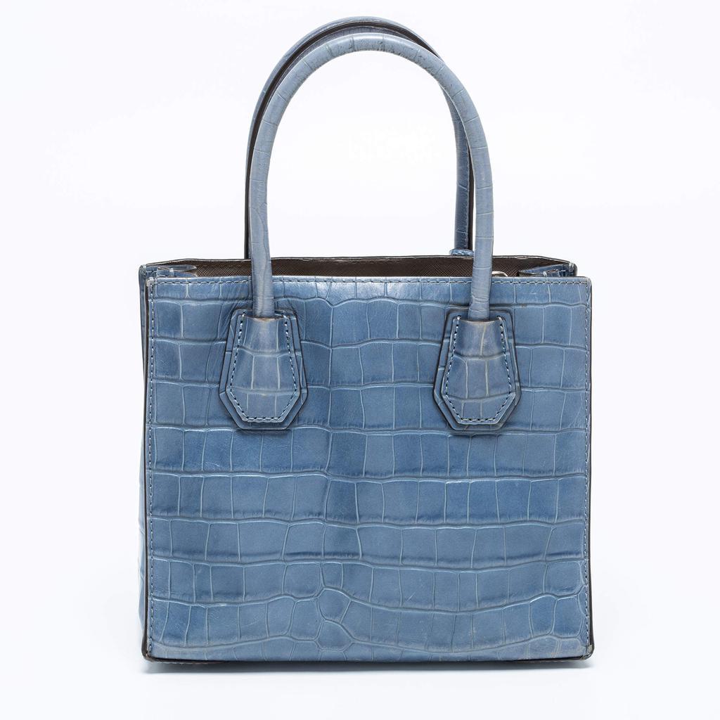 商品[二手商品] Michael Kors|Michael Kors Blue Croc Embossed Leather Mini Mercer Tote,价格¥1078,第6张图片详细描述