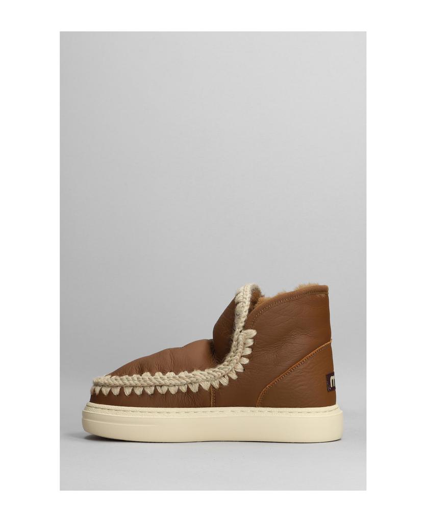 商品Mou|Eskimo Sneaker Bold Low Heels Ankle Boots In Leather Color Leather,价格¥1989,第5张图片详细描述