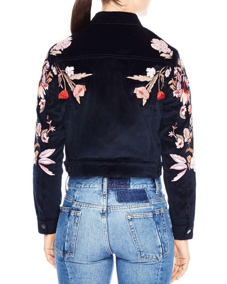商品Sandro|Cylia Cropped & Embroidered Velvet Jacket ,价格¥2388,第2张图片详细描述