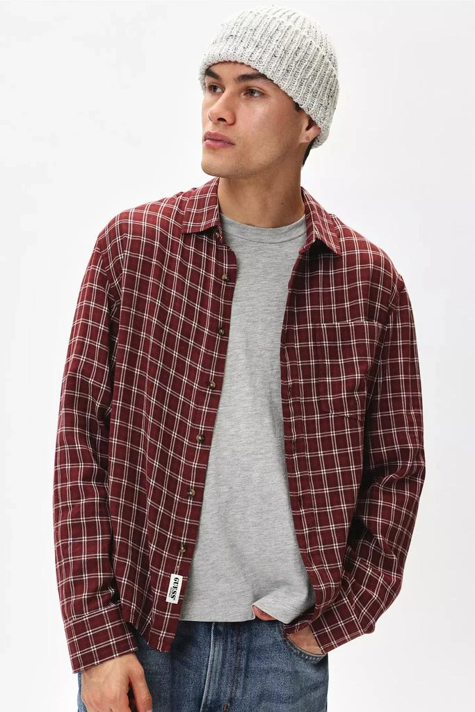 商品GUESS JEANS|GUESS ORIGINALS Micro Plaid Long Sleeve Shirt,价格¥505,第1张图片